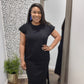 Round neck short sleeve midi dress