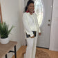 Cream Pleated Set
