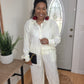 Cream Pleated Set