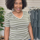 Light Olive V-Neck Top