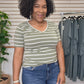 Light Olive V-Neck Top