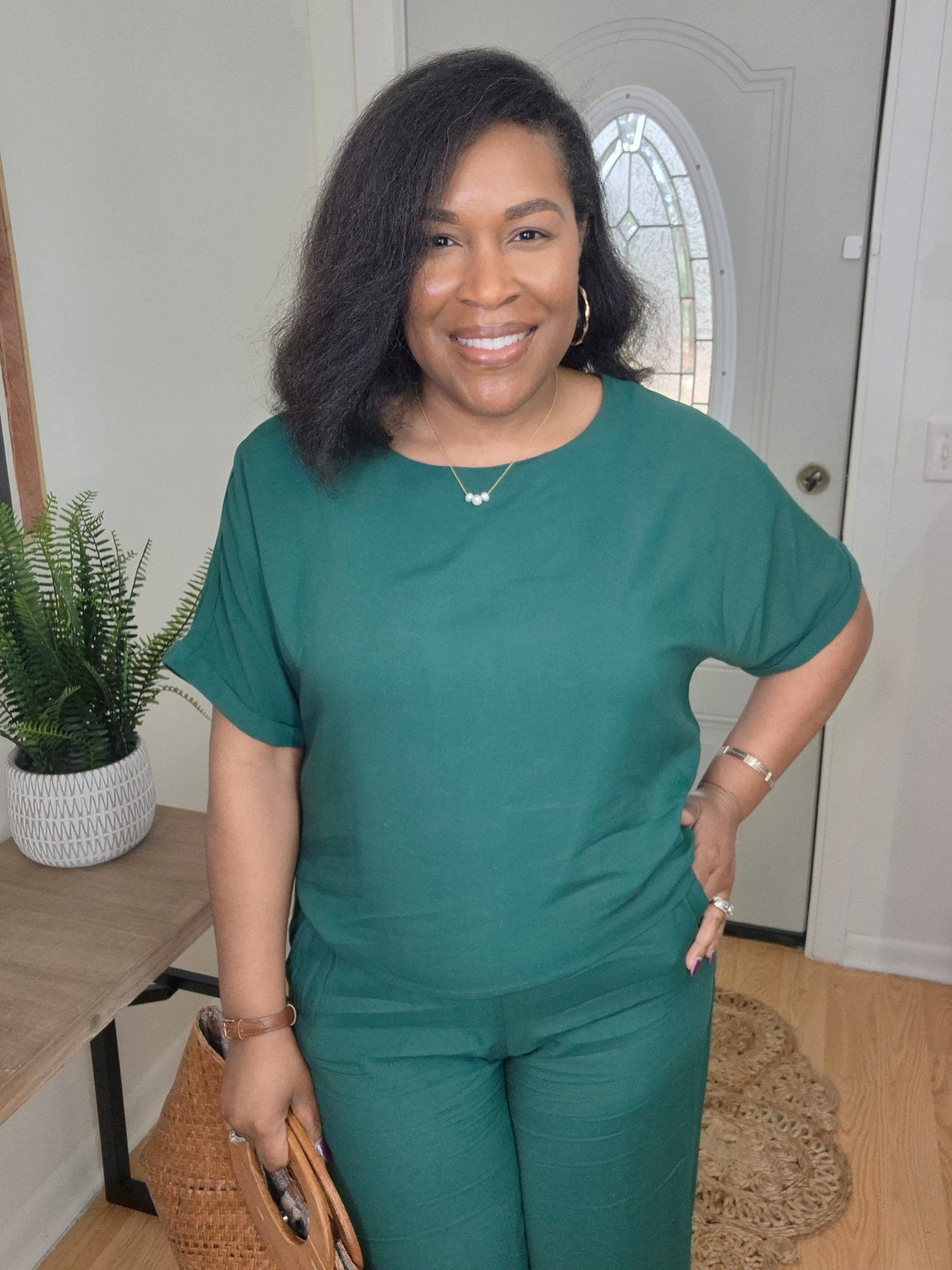 Green Woven Set
