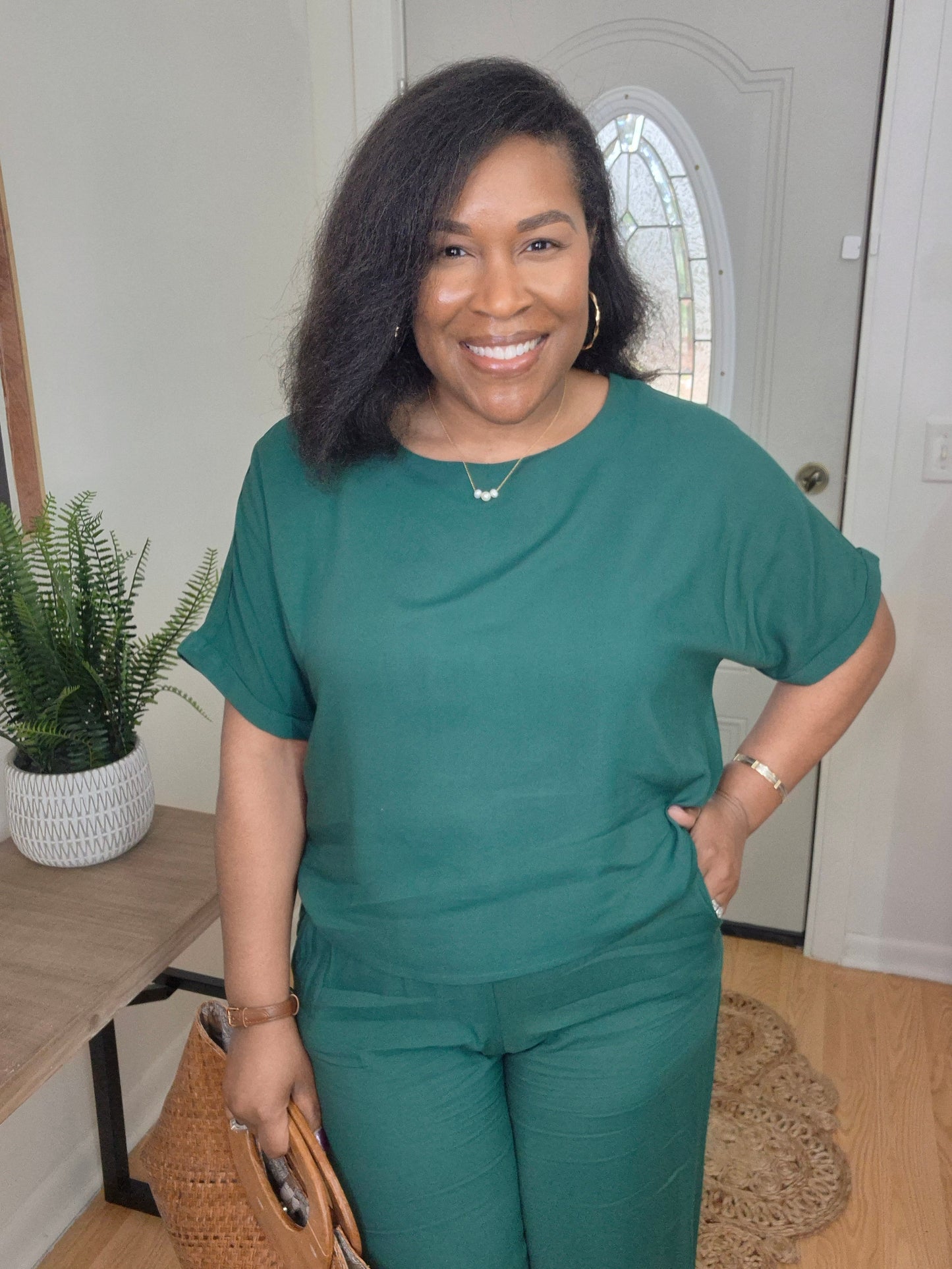 Green Woven Set