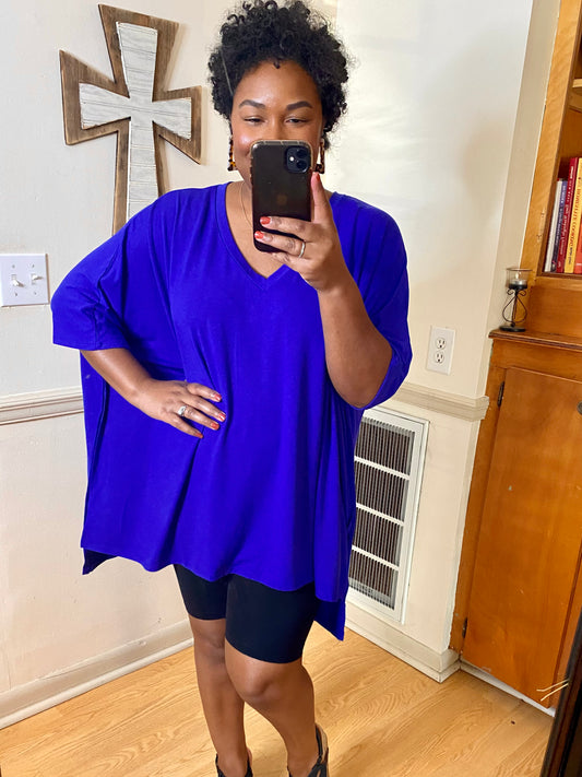 Bright Blue Poncho