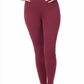 Burgundy Moto Leggings