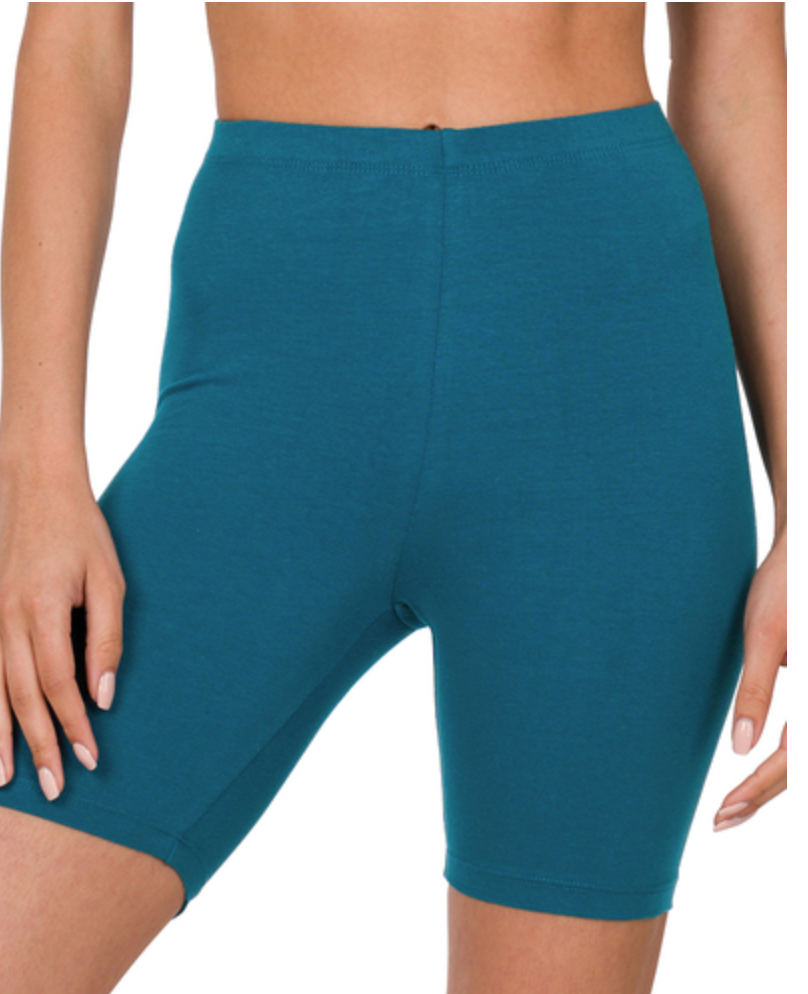 Teal Biker Shorts