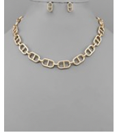 Anchor Chain Necklace Set - Gold