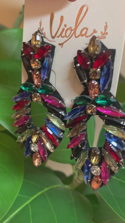 Marquise Bead Earrings Multicolor