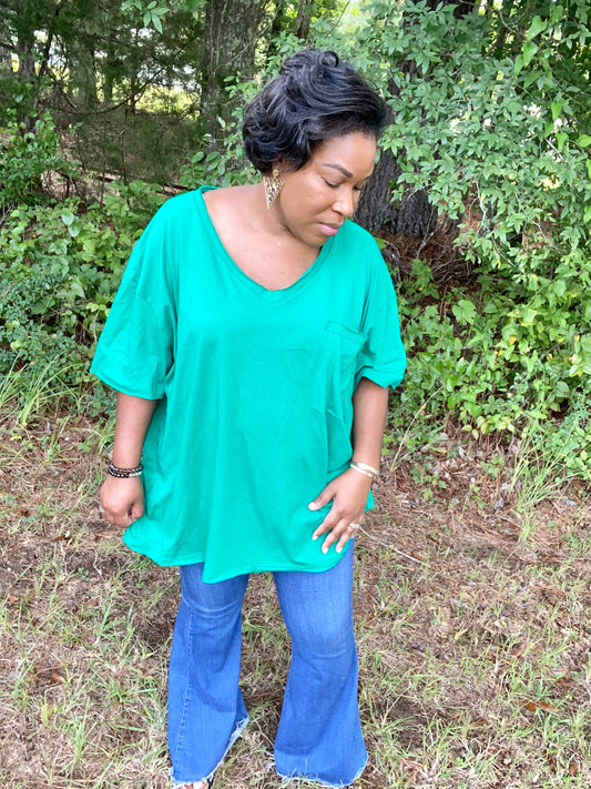 Kelly Green Boyfriend Tee