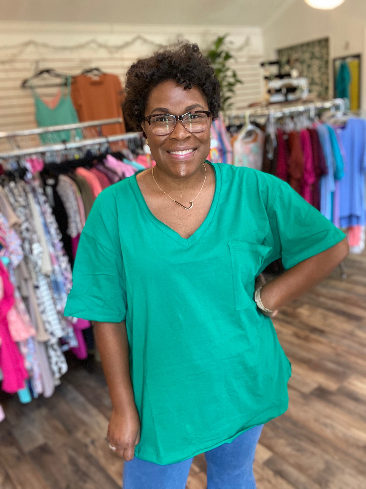 Kelly Green Boyfriend Tee