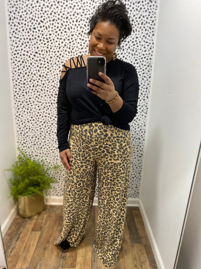 Reverse Wide Leg Pants (Misses)