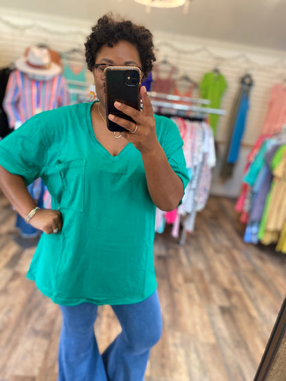 Kelly Green Boyfriend Tee