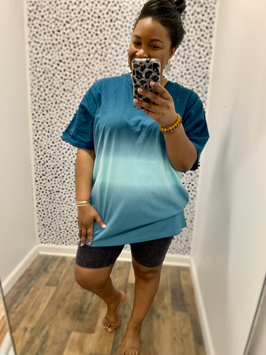 Dip Dye Drop Shoulder Top