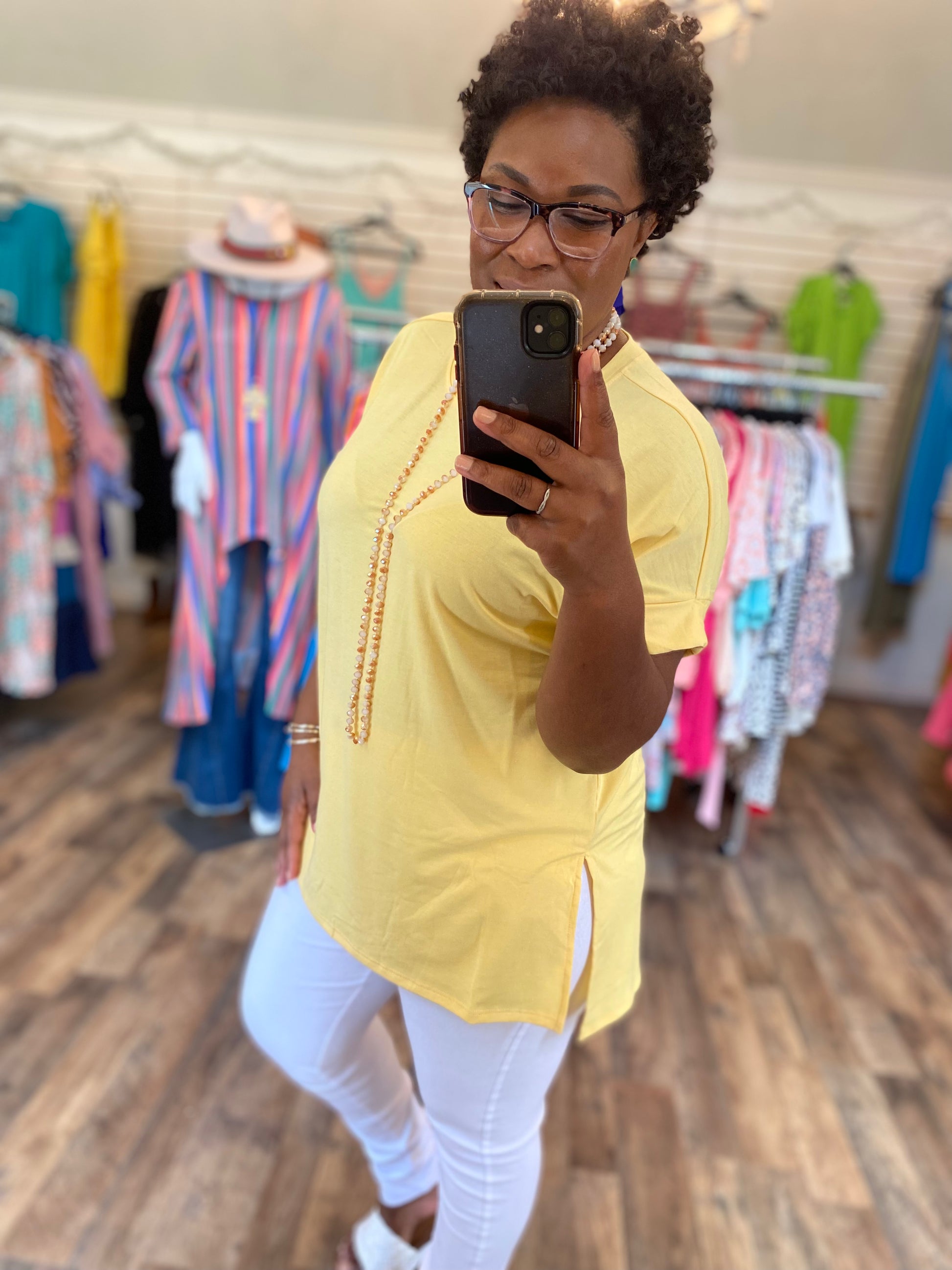 Soft Yellow Tunic Top Shop Southern Spice