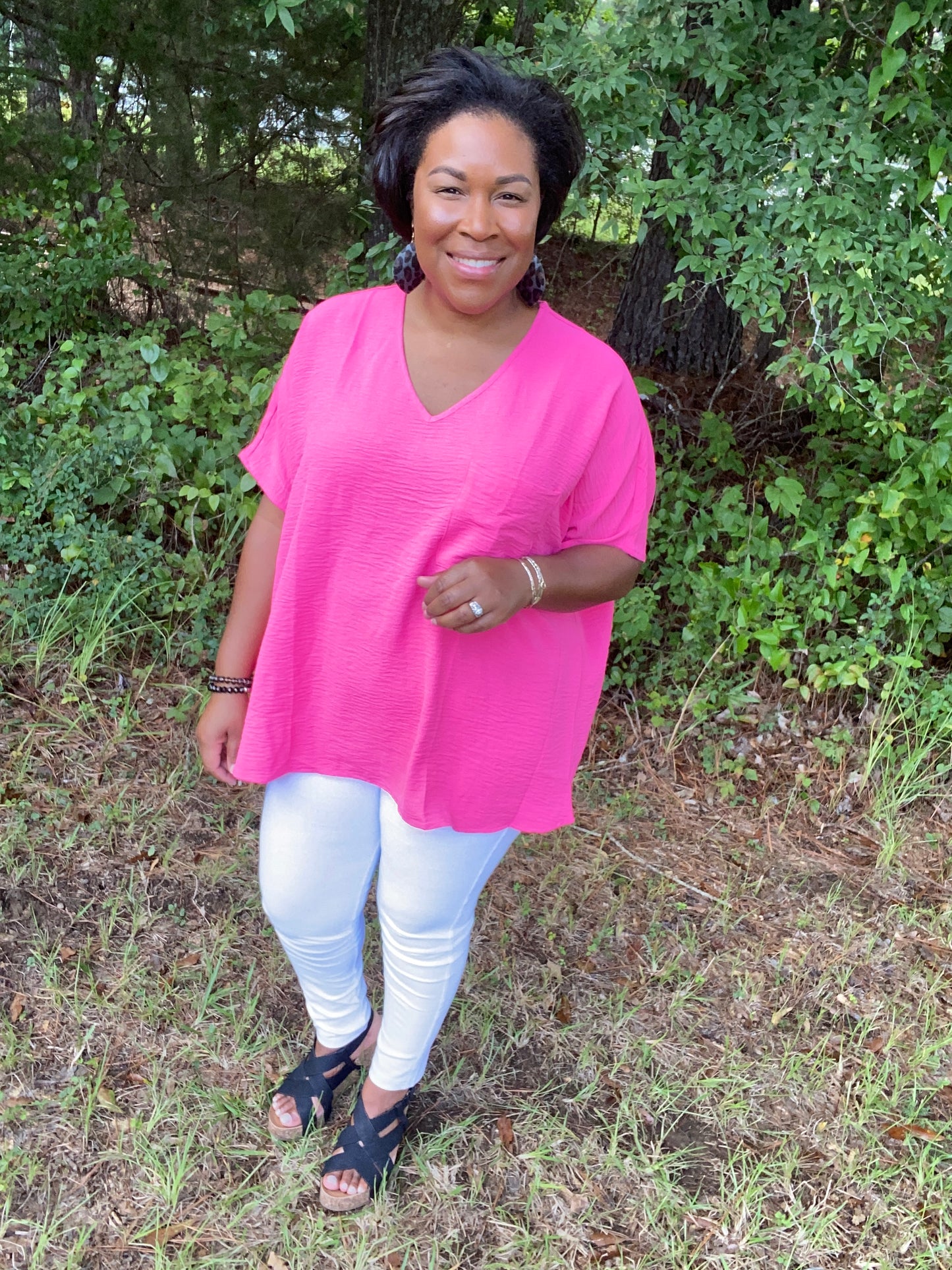 Fuchsia Dolman Top