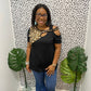 Black Leopard Top