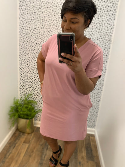 Rose V-Neck Dress