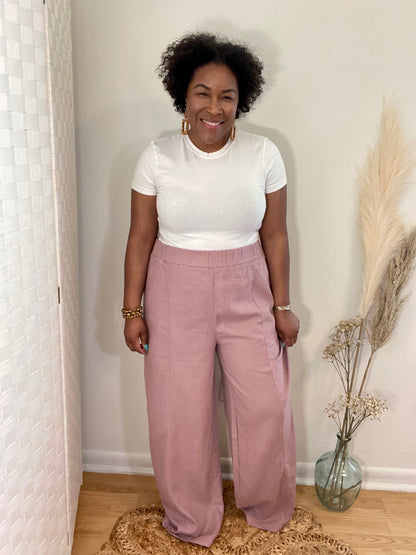 Pink Linen Pants