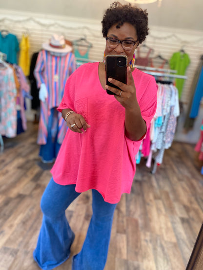 Fuchsia Dolman Top