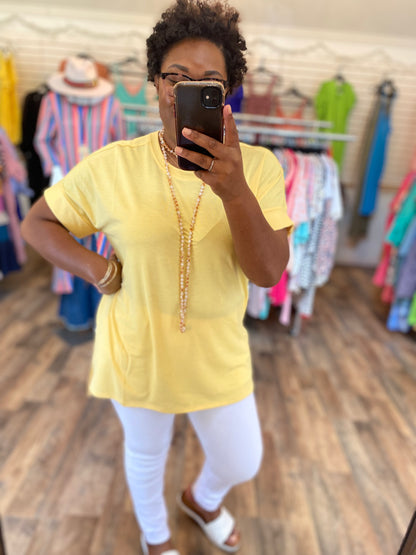 Soft Yellow Tunic Top