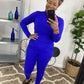 Bright Blue Mock Neck Set