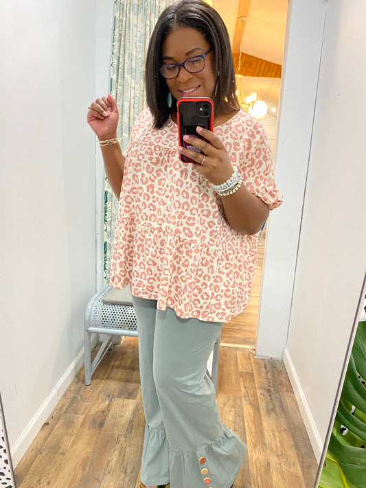 Cream Leopard Top