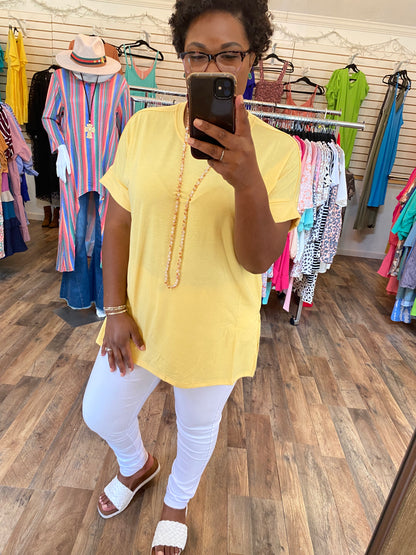 Soft Yellow Tunic Top