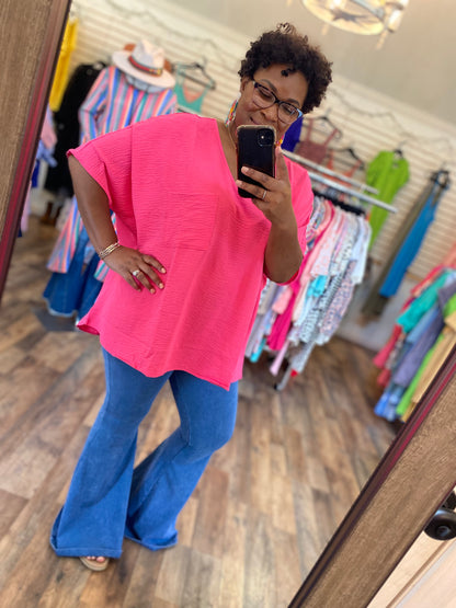 Fuchsia Dolman Top