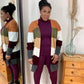 Multi Color Block Open  Duster Cardigan