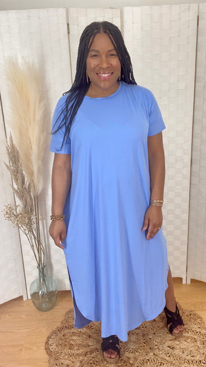 Spring Blue Maxi Dress