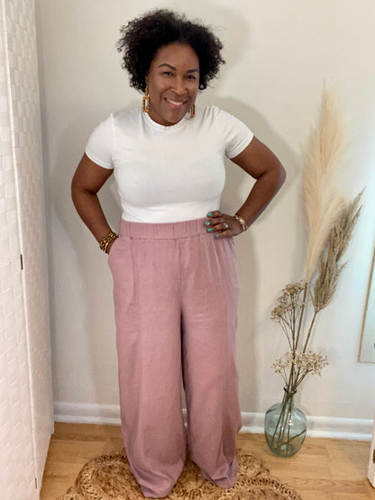 Pink Linen Pants