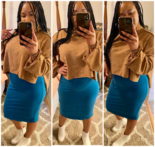 Teal Pencil Skirt