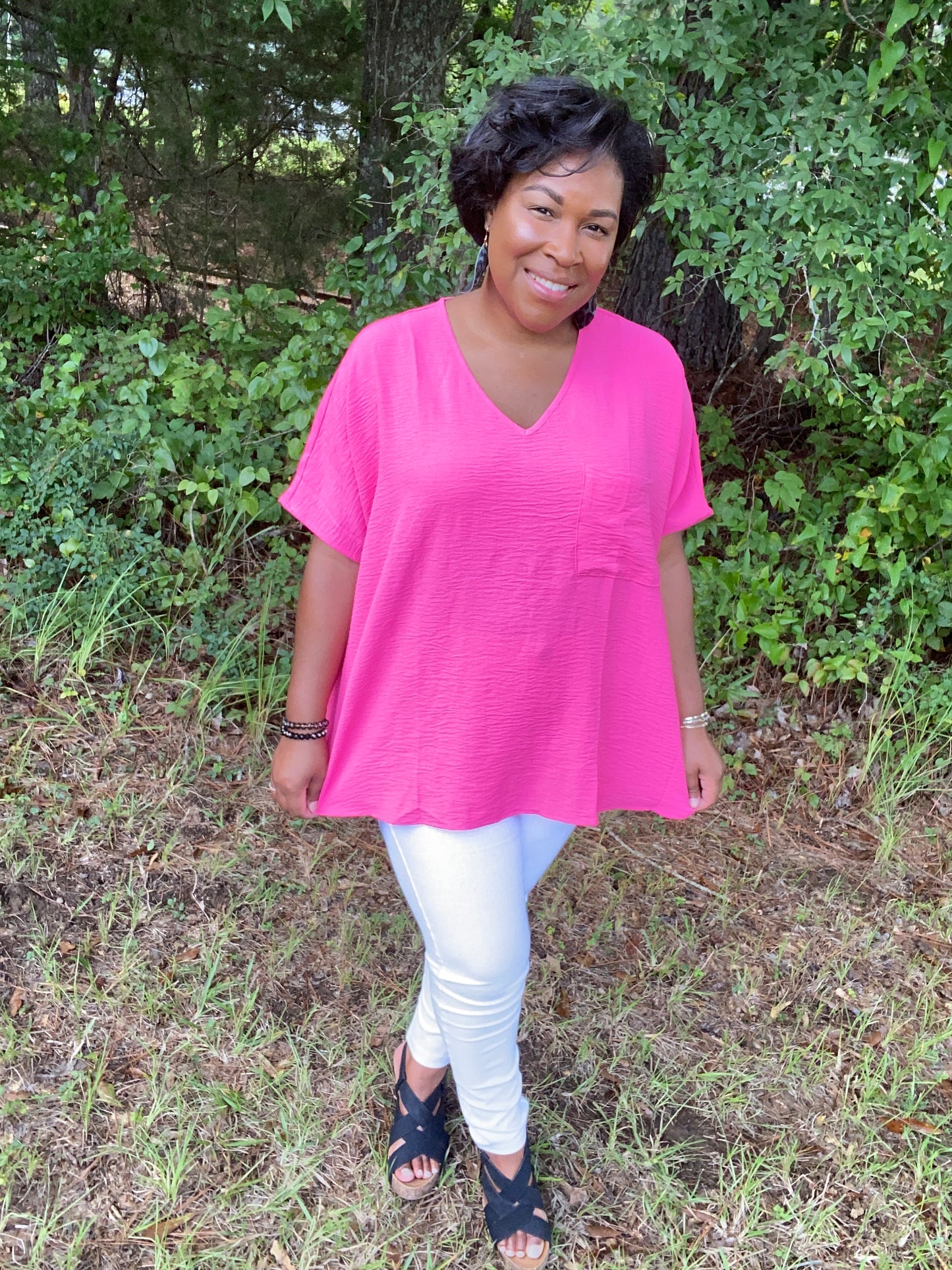 Fuchsia Dolman Top