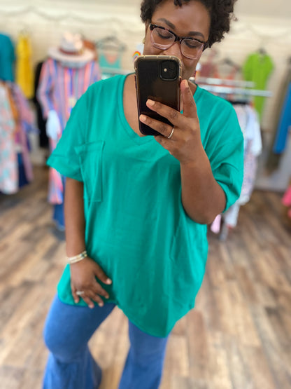 Kelly Green Boyfriend Tee