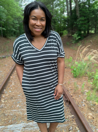 Hunter Green V-Neck Dress