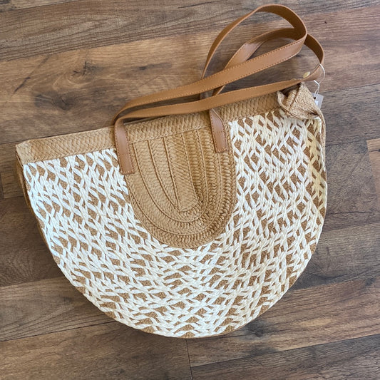 Two Tone Straw Tote