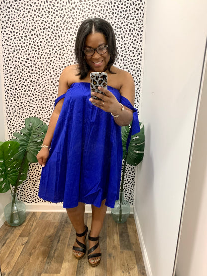 Open Shoulder Tie Dress