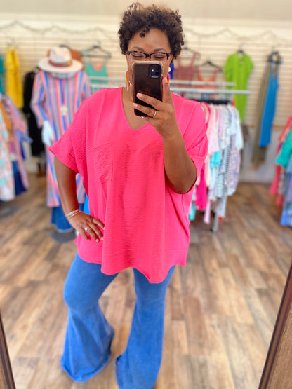 Fuchsia Dolman Top