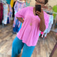 Mauve Pink Drop Shoulder Top