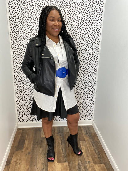 Leather Belted Jacket