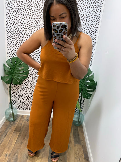 Double Layered Jumpsuit (Almond)