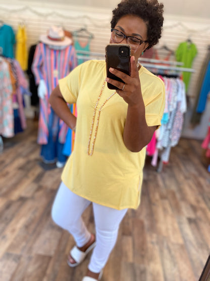 Soft Yellow Tunic Top