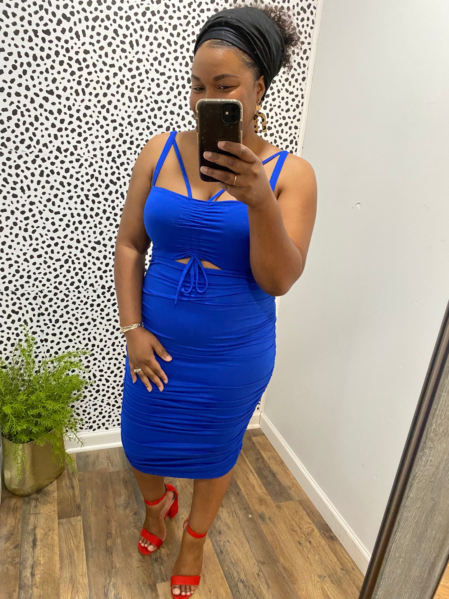 Royal Blue Cut out Dress