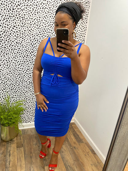 Royal Blue Cut out Dress