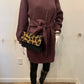 Belted Turtleneck Sweater Dress
