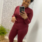 Burgundy Mock Neck Set