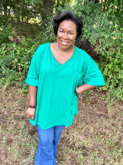 Kelly Green Boyfriend Tee