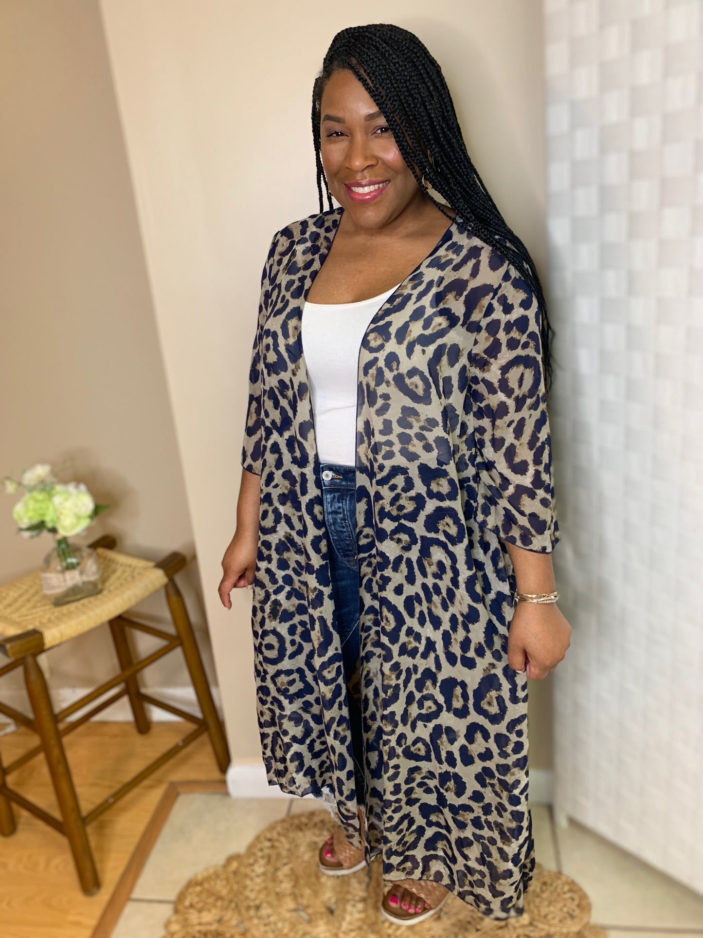 Sheer Leopard Kimono