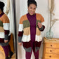 Multi Color Block Open  Duster Cardigan