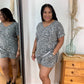 Gray Leopard Short Set